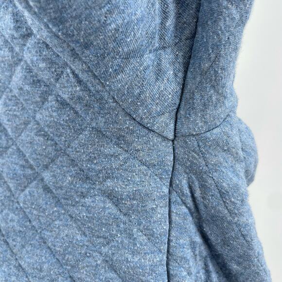 GAP Sweatshirt Heathered Blue Quilted Diamond Pullover 3/4 Sleeve Cozy Top M - Picture 4 of 8